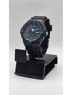 Casio MRW200H-2BV Quartz Dive Watch 10ATM Resin Band Black Blue New
